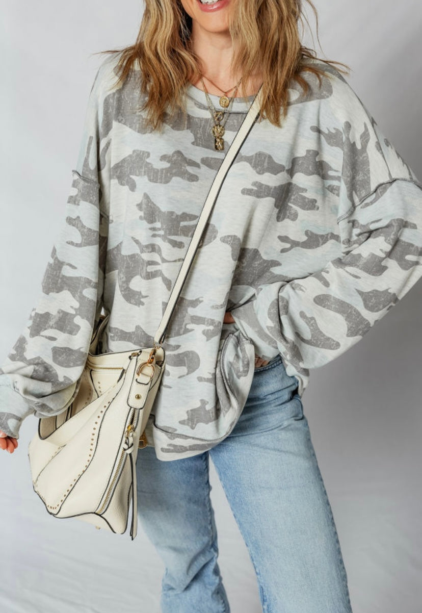 Sherri’s Camo Crewneck