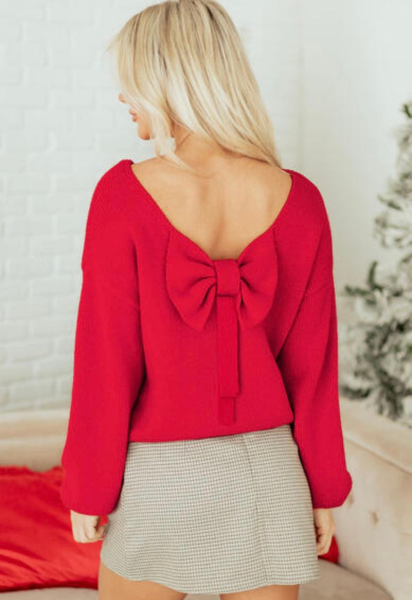 Merry Red Bow Tie Sweater