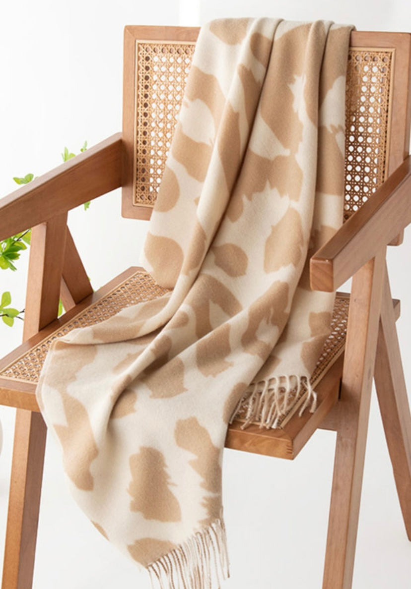 Cream Leopard Scarf