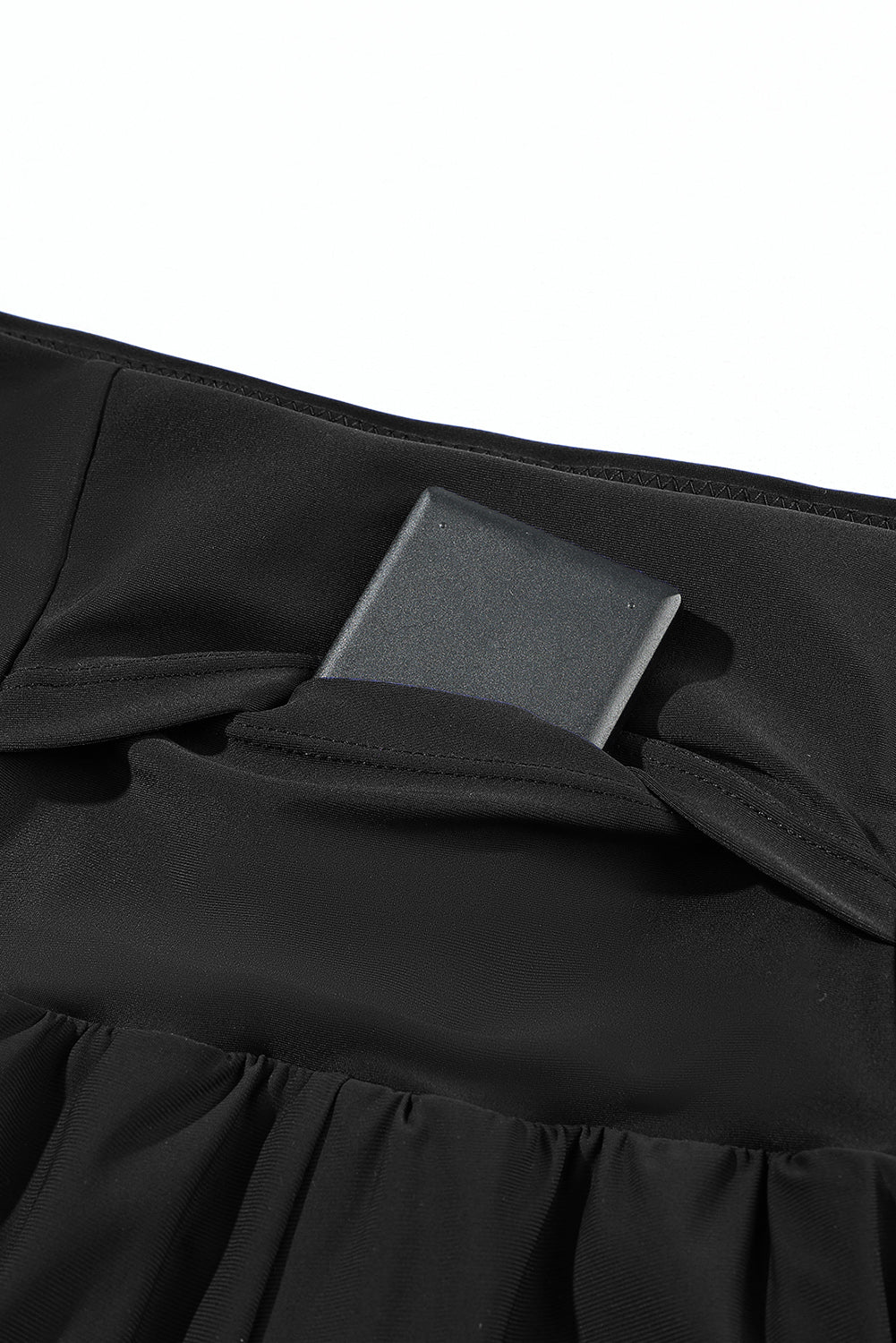 Black Pocketed Wide Waistband Shorts