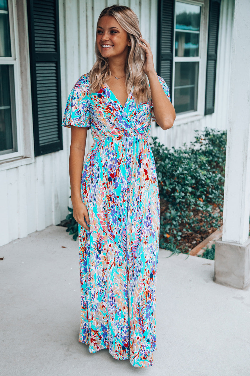 Green Floral Maxi Dress