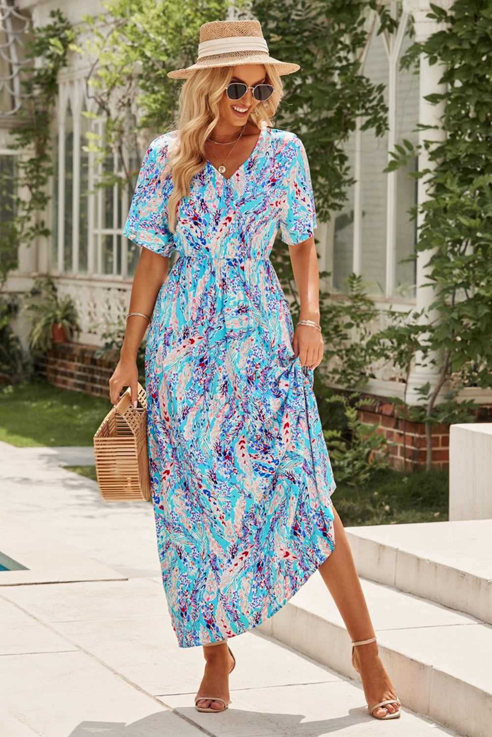 Green Floral Maxi Dress