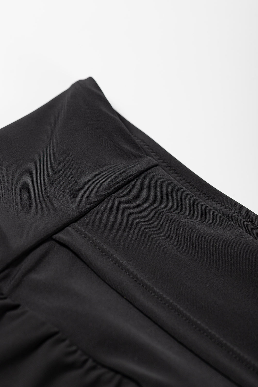 Black Pocketed Wide Waistband Shorts