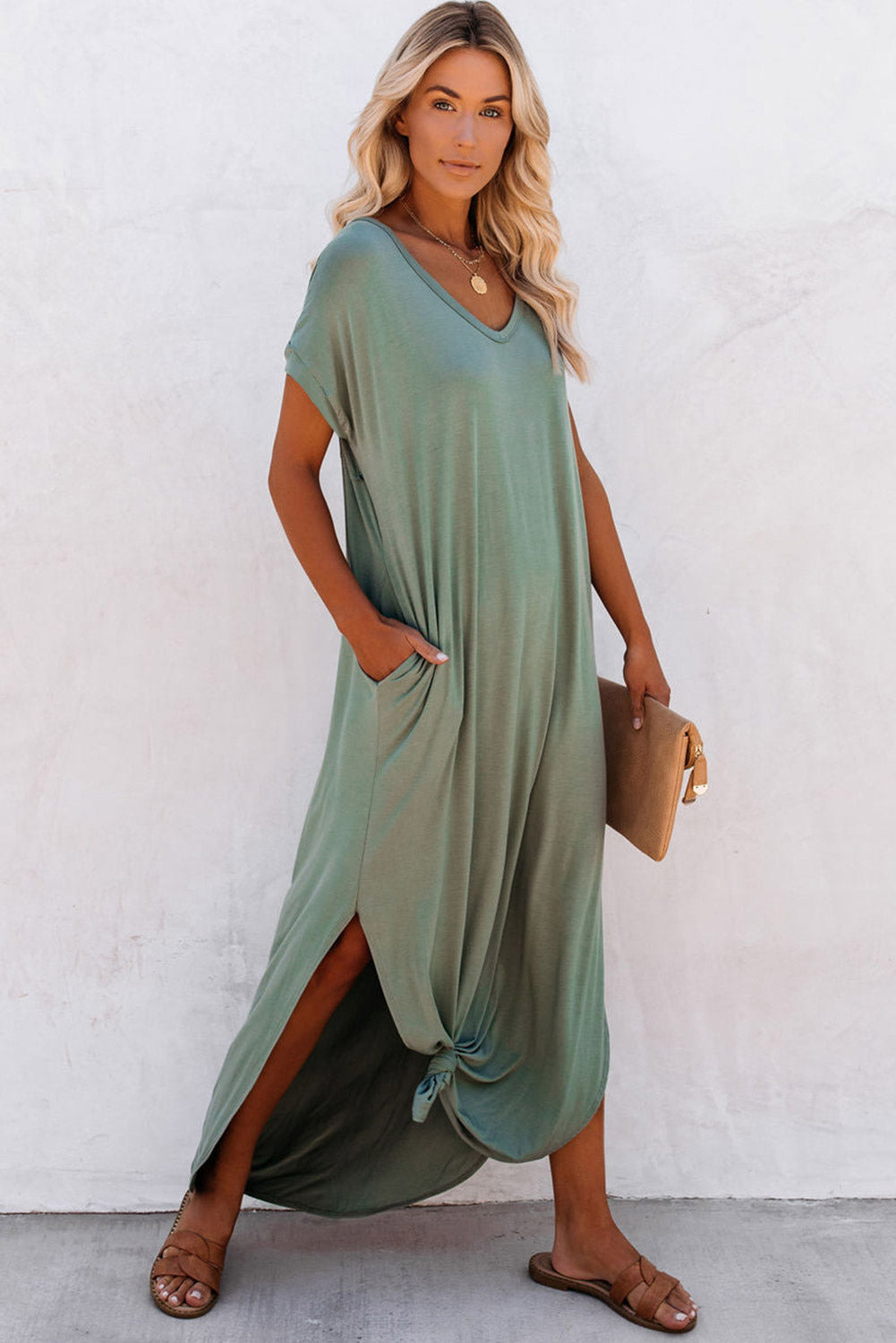 Sage Maxi T-shirt Dress