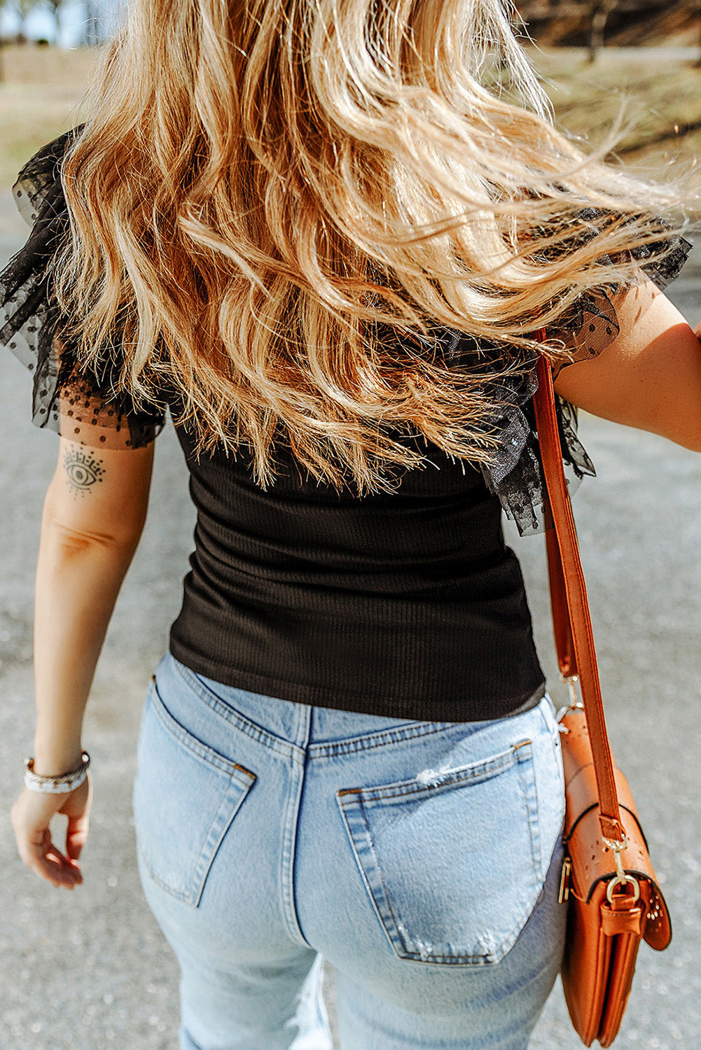 Black Ruffle Babe Blouse