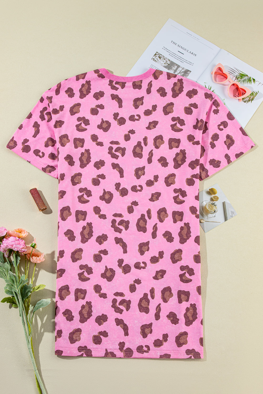 Pink Leopard T-Shirt Dress