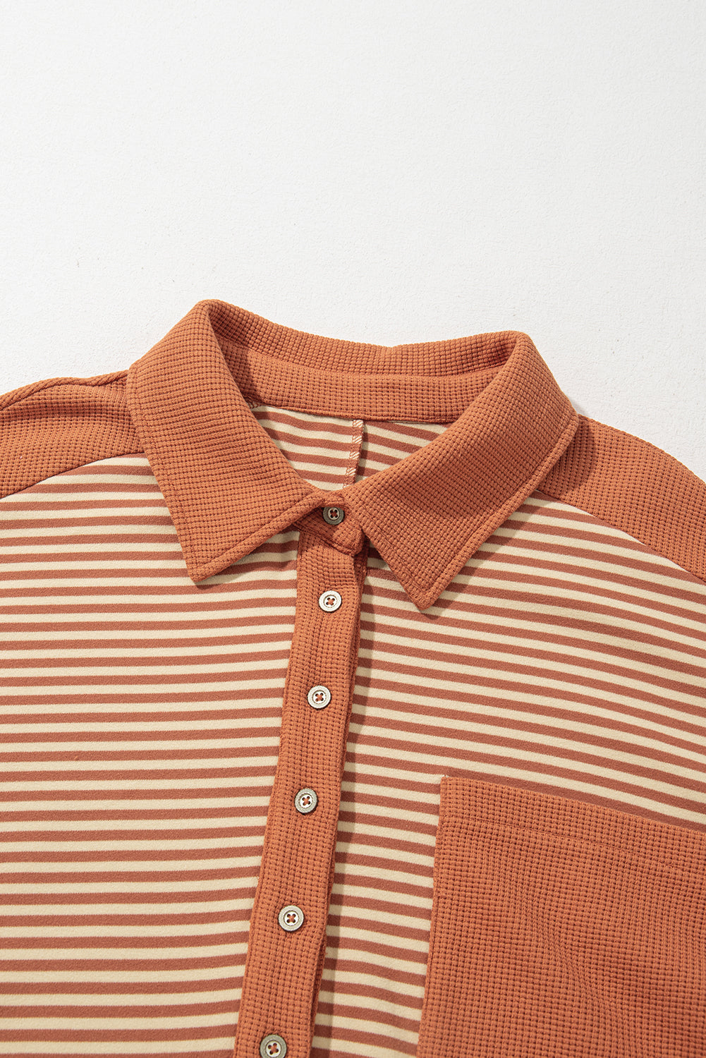 Rust Orange Striped Plus Size Sweatshirt