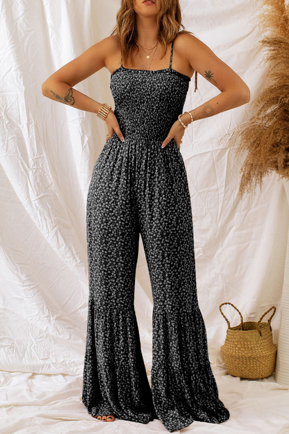 Black Floral Jumpsuit