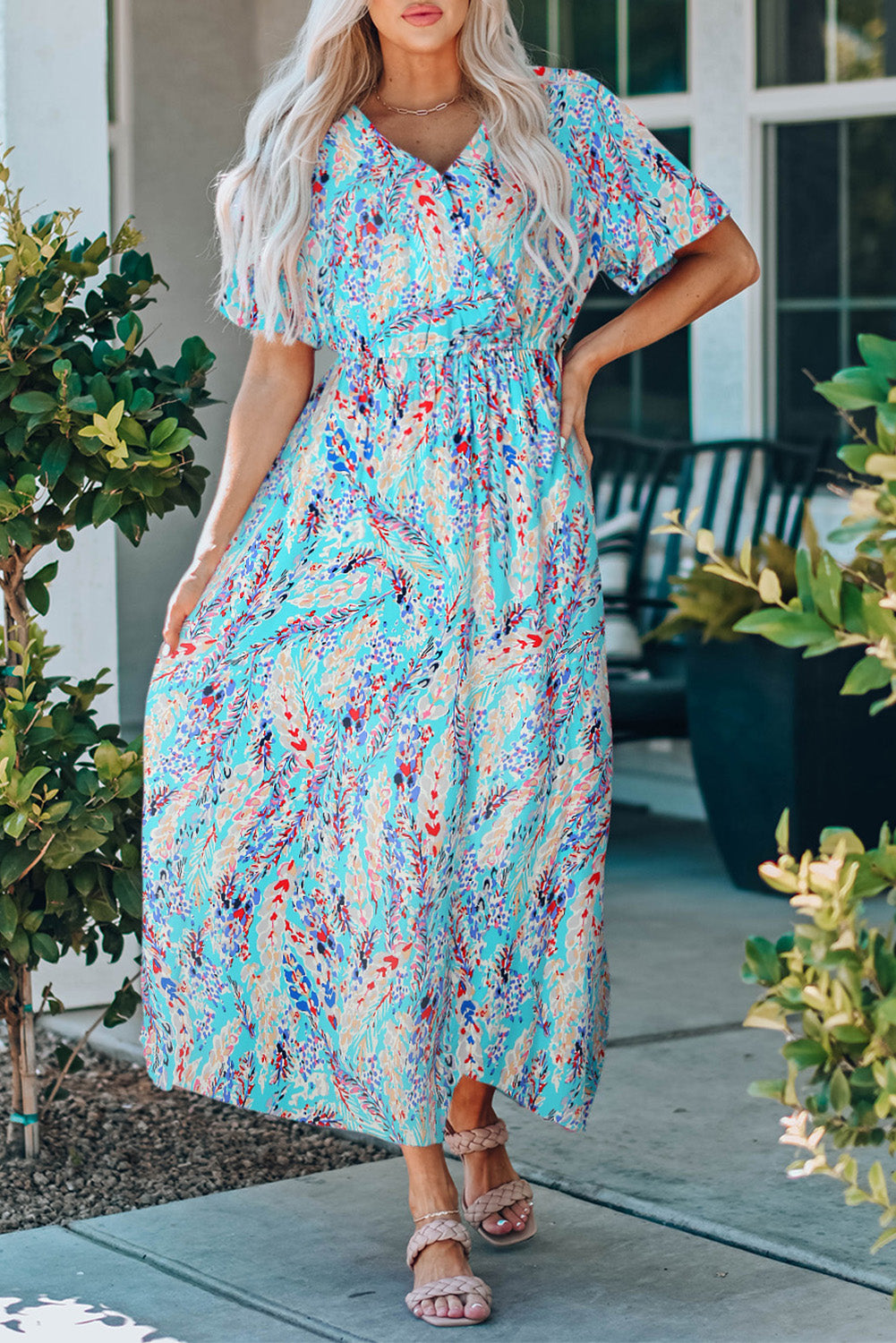 Green Floral Maxi Dress