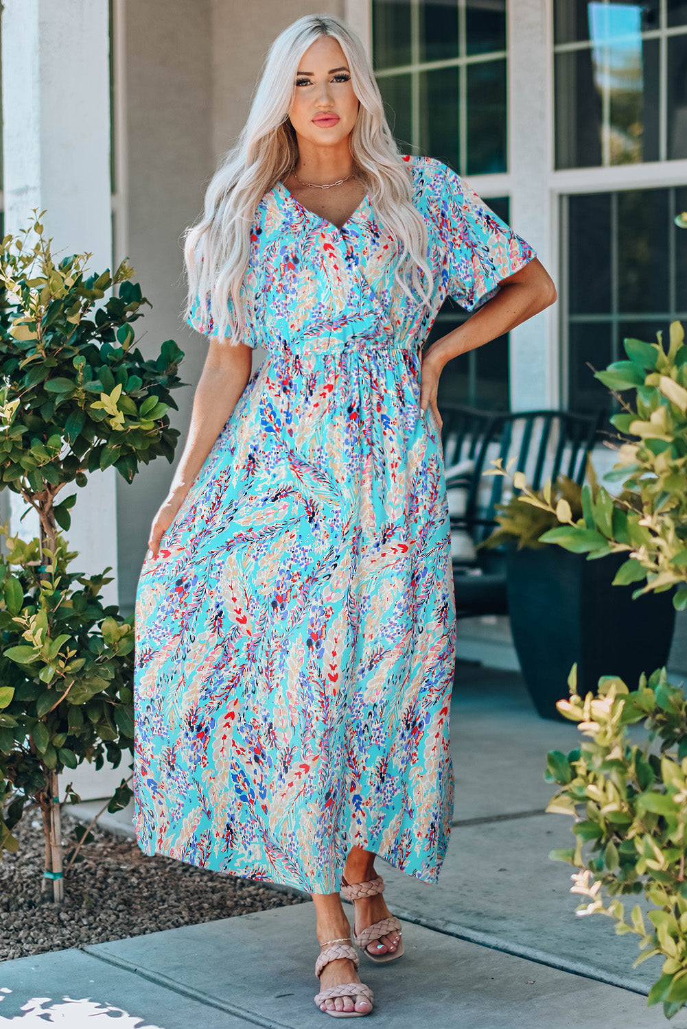 Green Floral Maxi Dress