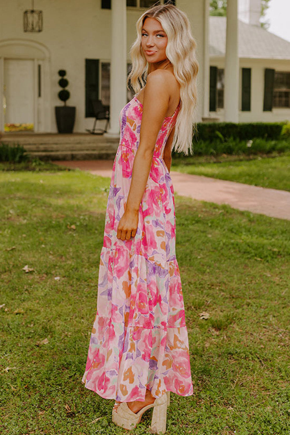 Pink One Shoulder Dress