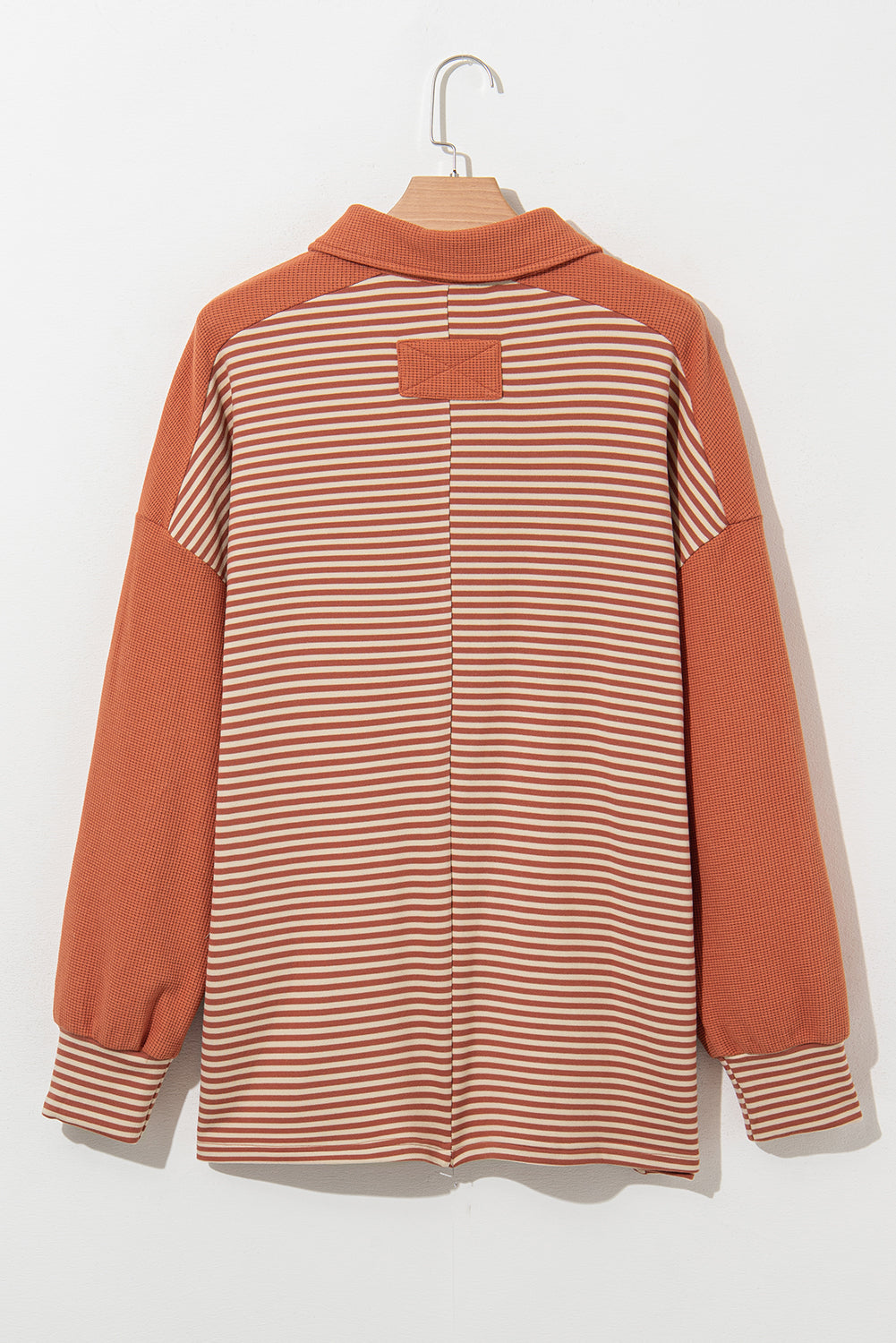 Rust Orange Striped Plus Size Sweatshirt