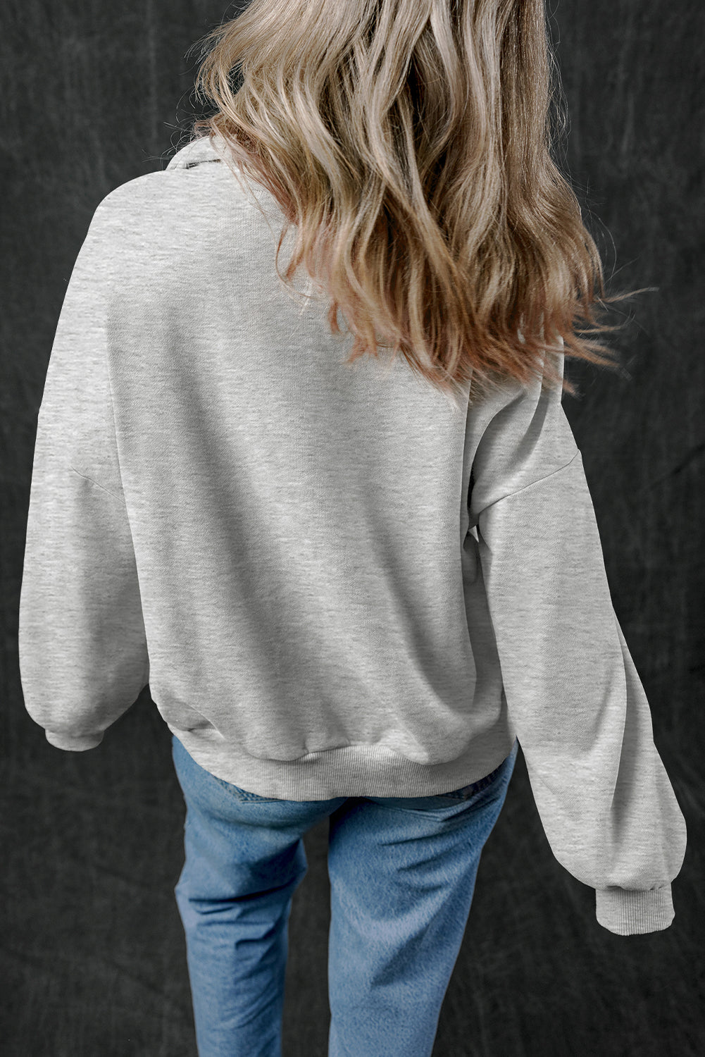 Light Grey Quarter Zip Sweatshirt