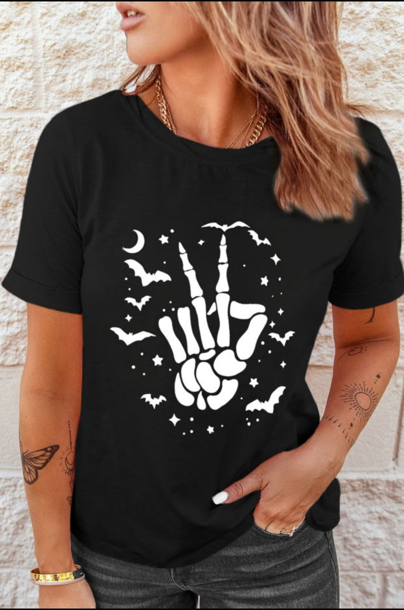 Skeleton peace tee