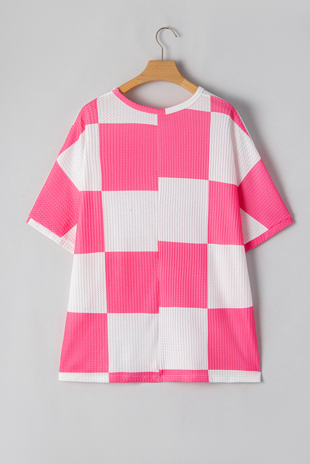 Hot Pink Checkered Plus Size T Shirt