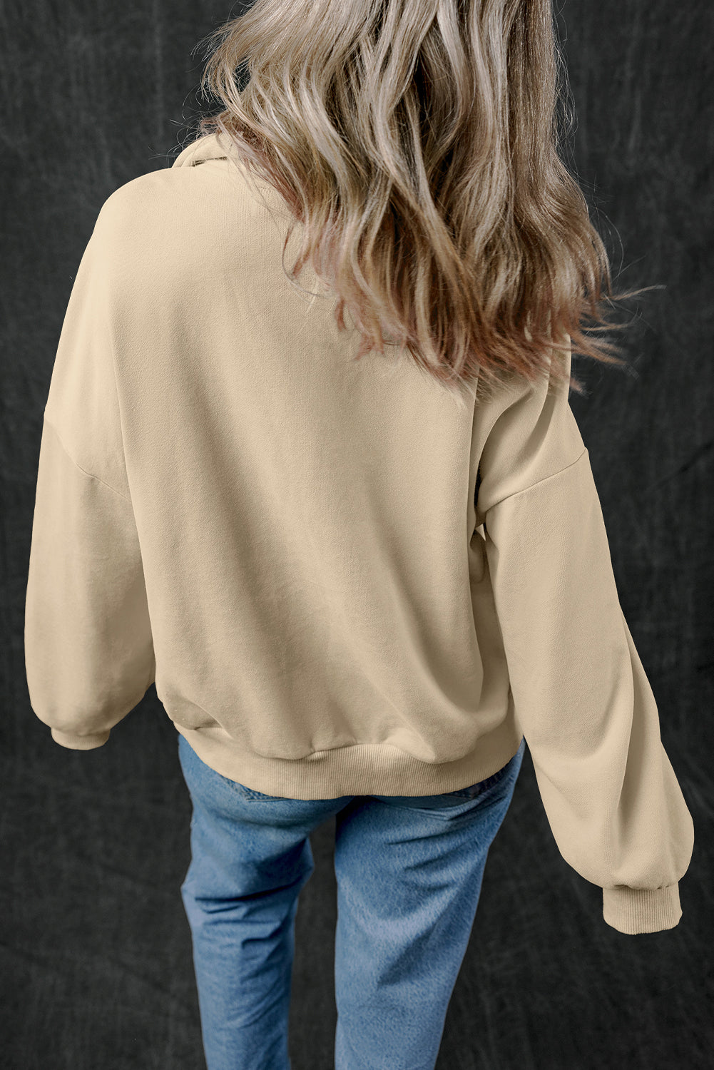 Tan Quarter Zip Sweatshirt