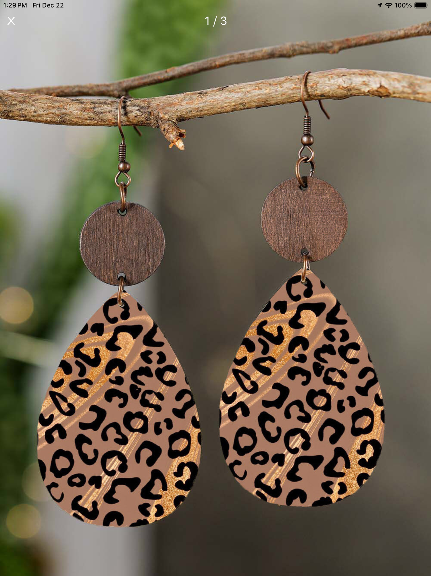 Leopard Print Drop Earrings