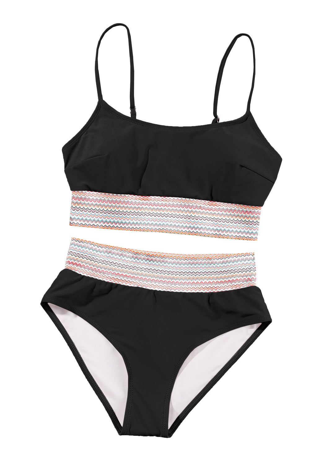 Black Striped Swimsuit