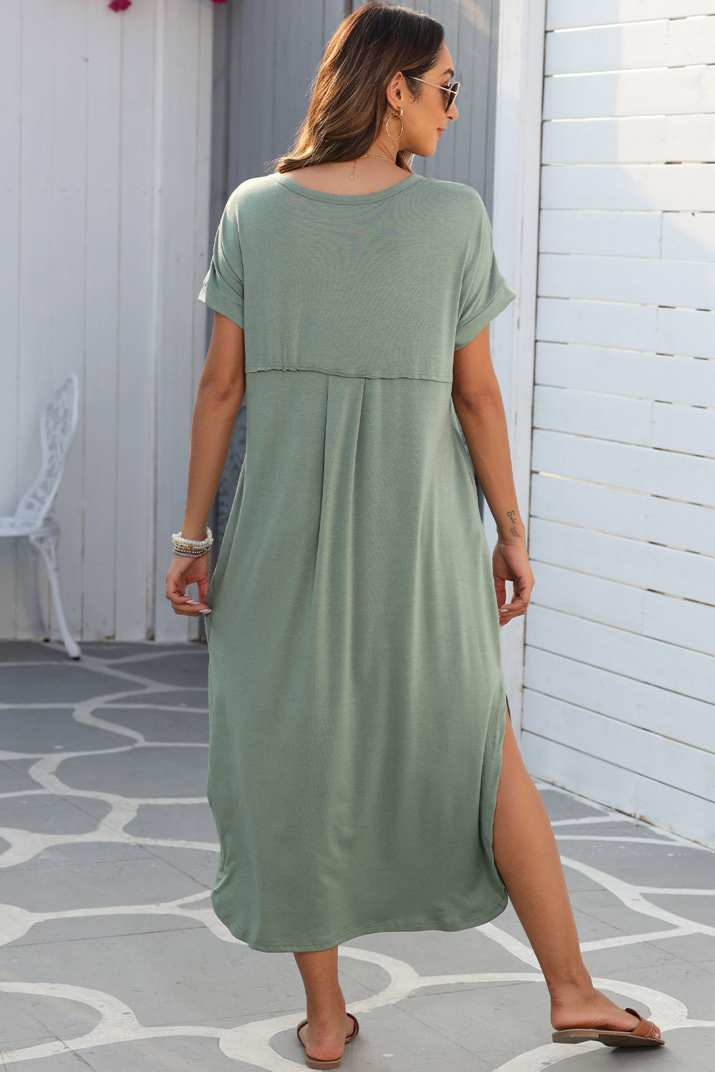 Sage Maxi T-shirt Dress