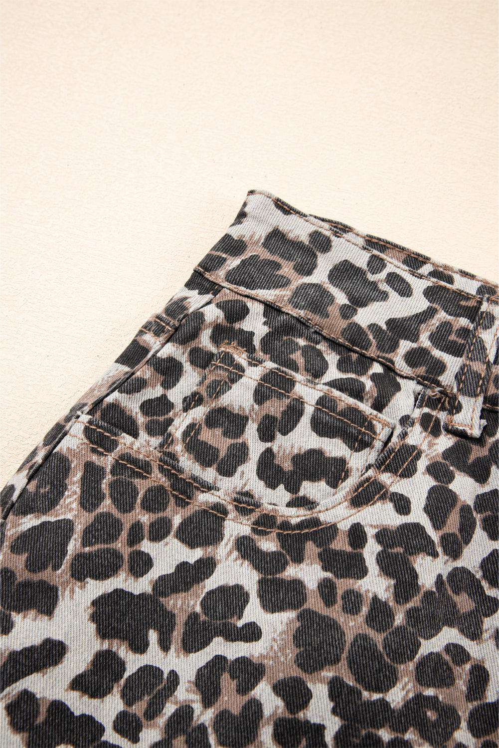 Leopard Denim Skirt