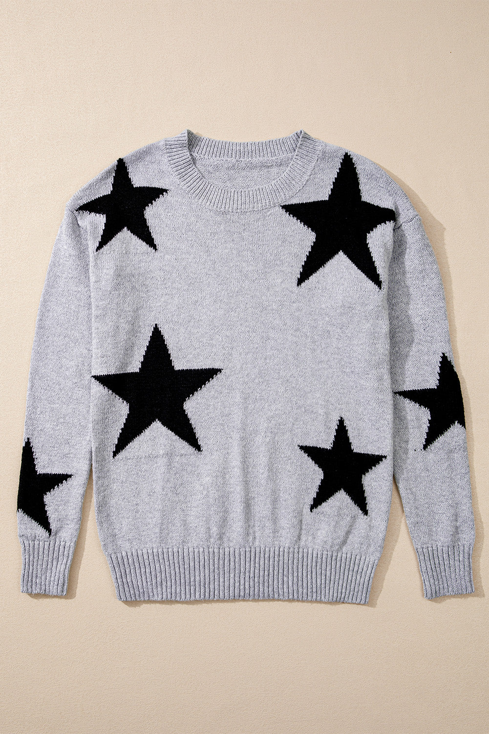 Gray Star Pattern Sweater