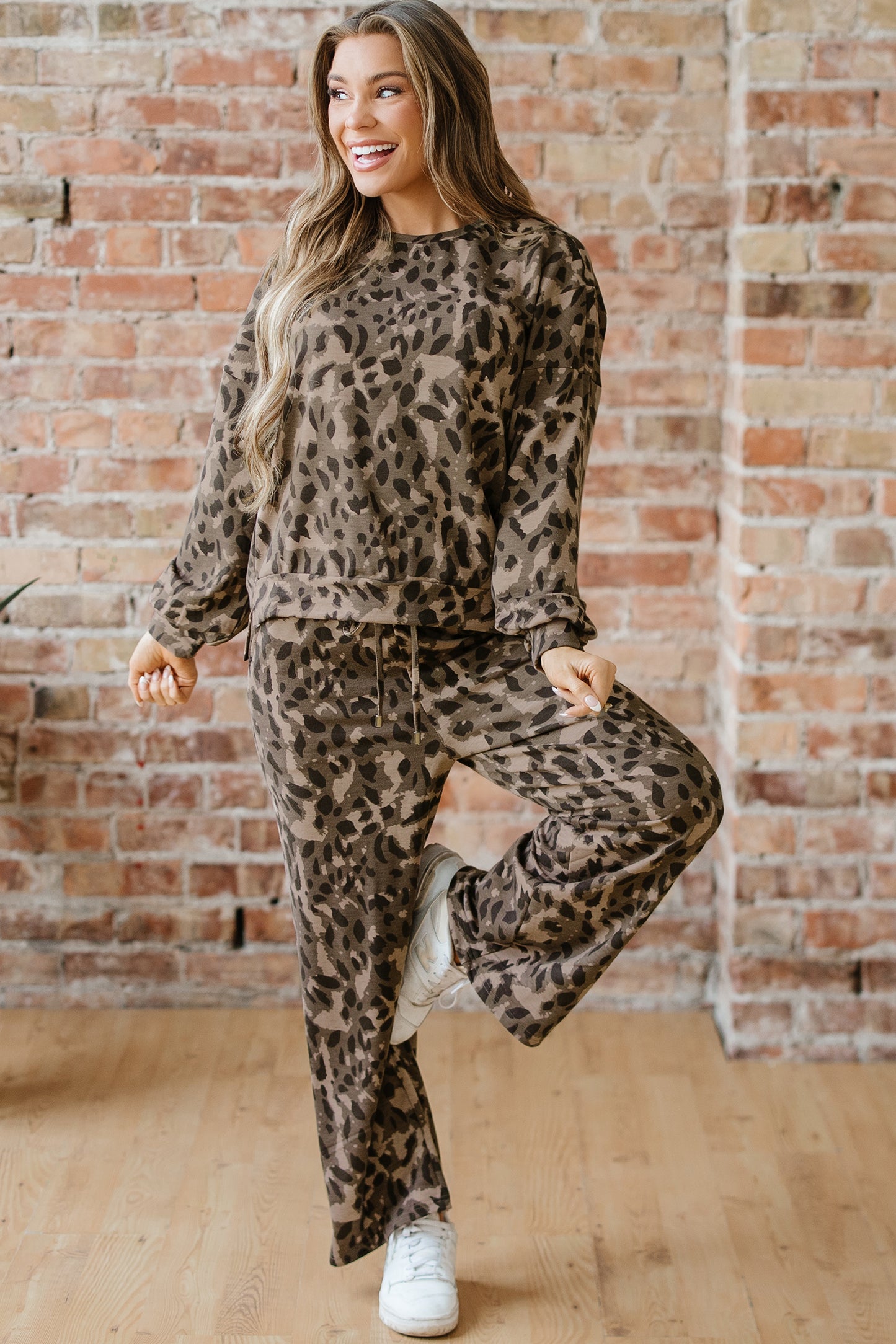Latte Leopard Lounge Set