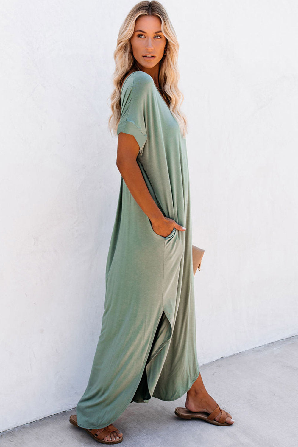 Sage Maxi T-shirt Dress