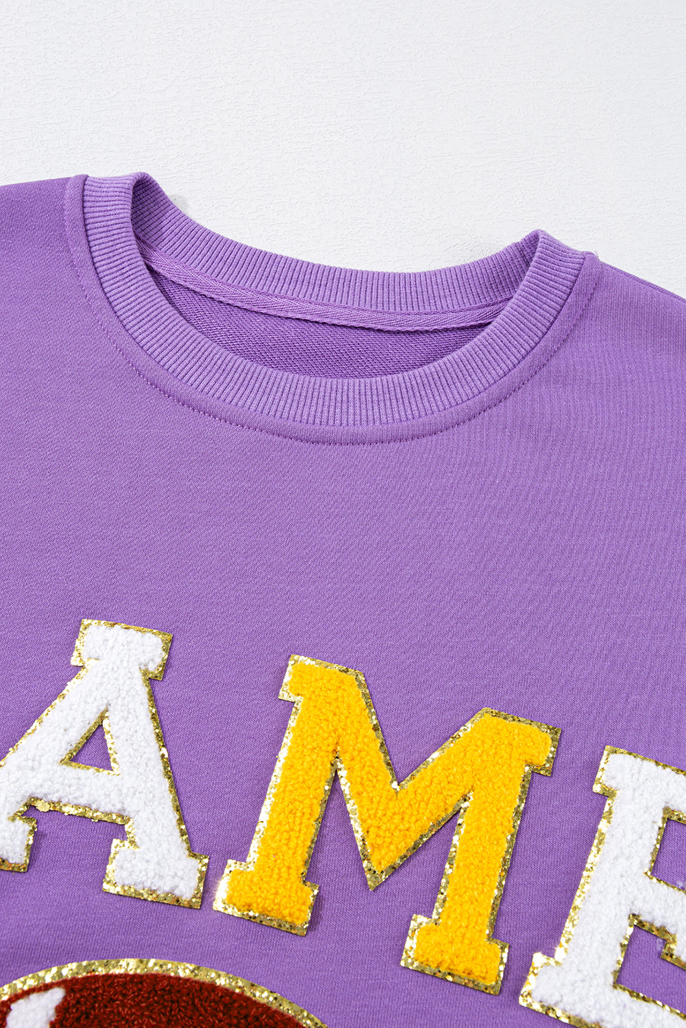 Purple Game Day Patch Sweatshirt