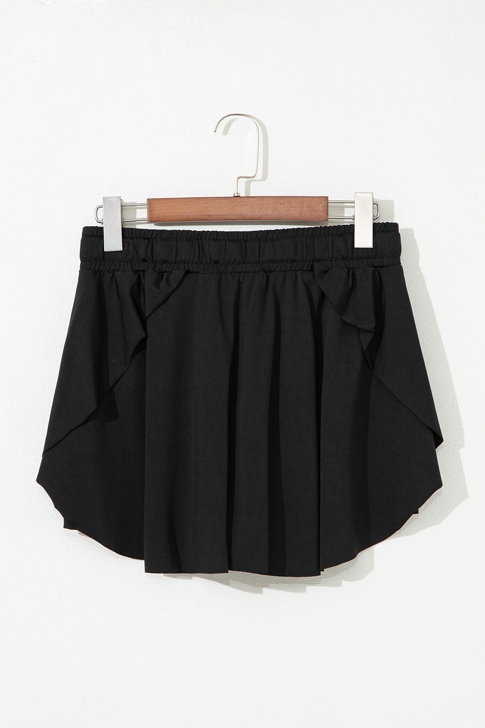 Black Drawstring High Waist Lined Tennis Skorts