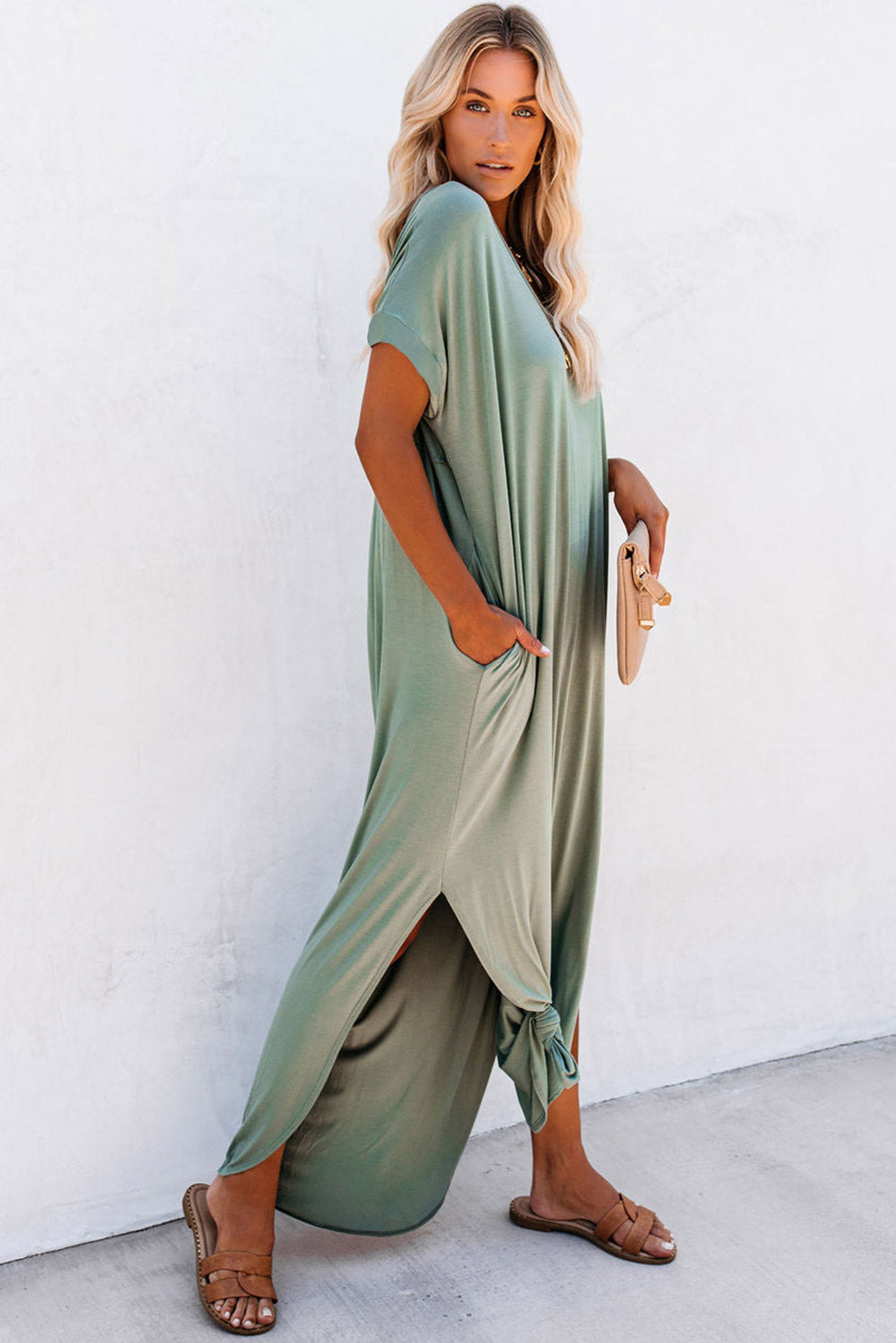 Sage Maxi T-shirt Dress