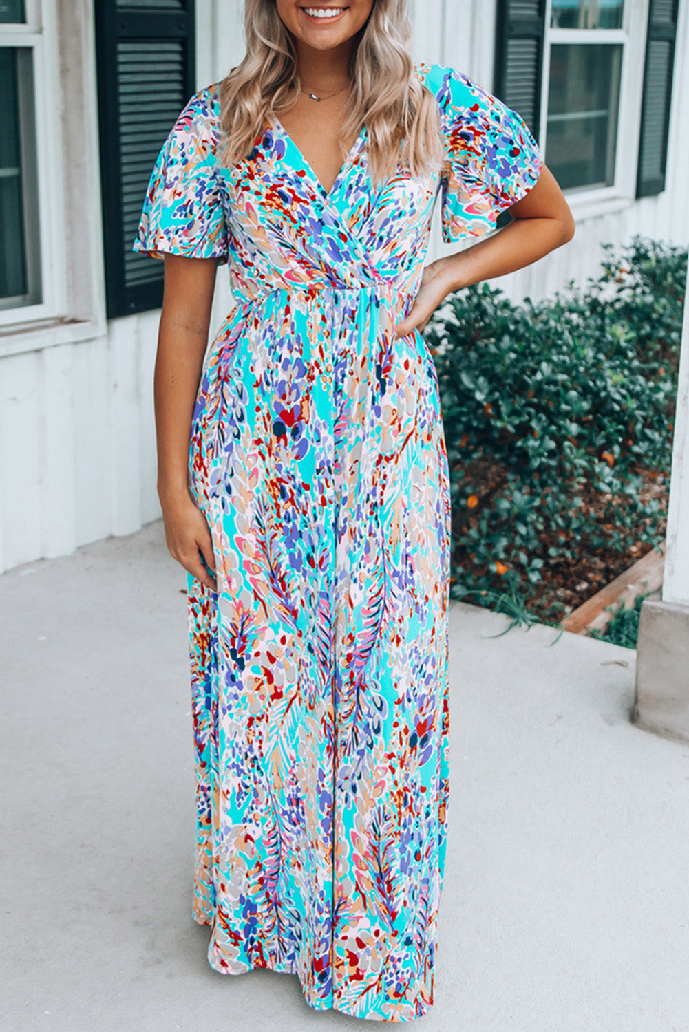 Green Floral Maxi Dress