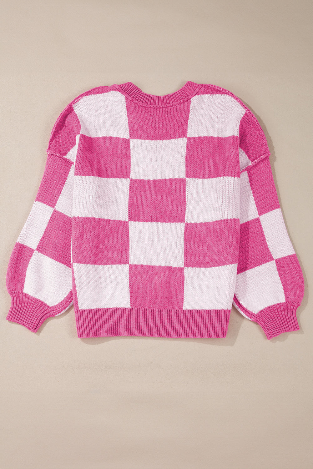 Hot Pink Checkered Sweater