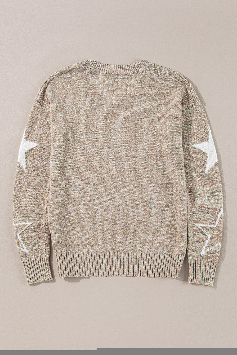 Khaki Star Pattern Sweater