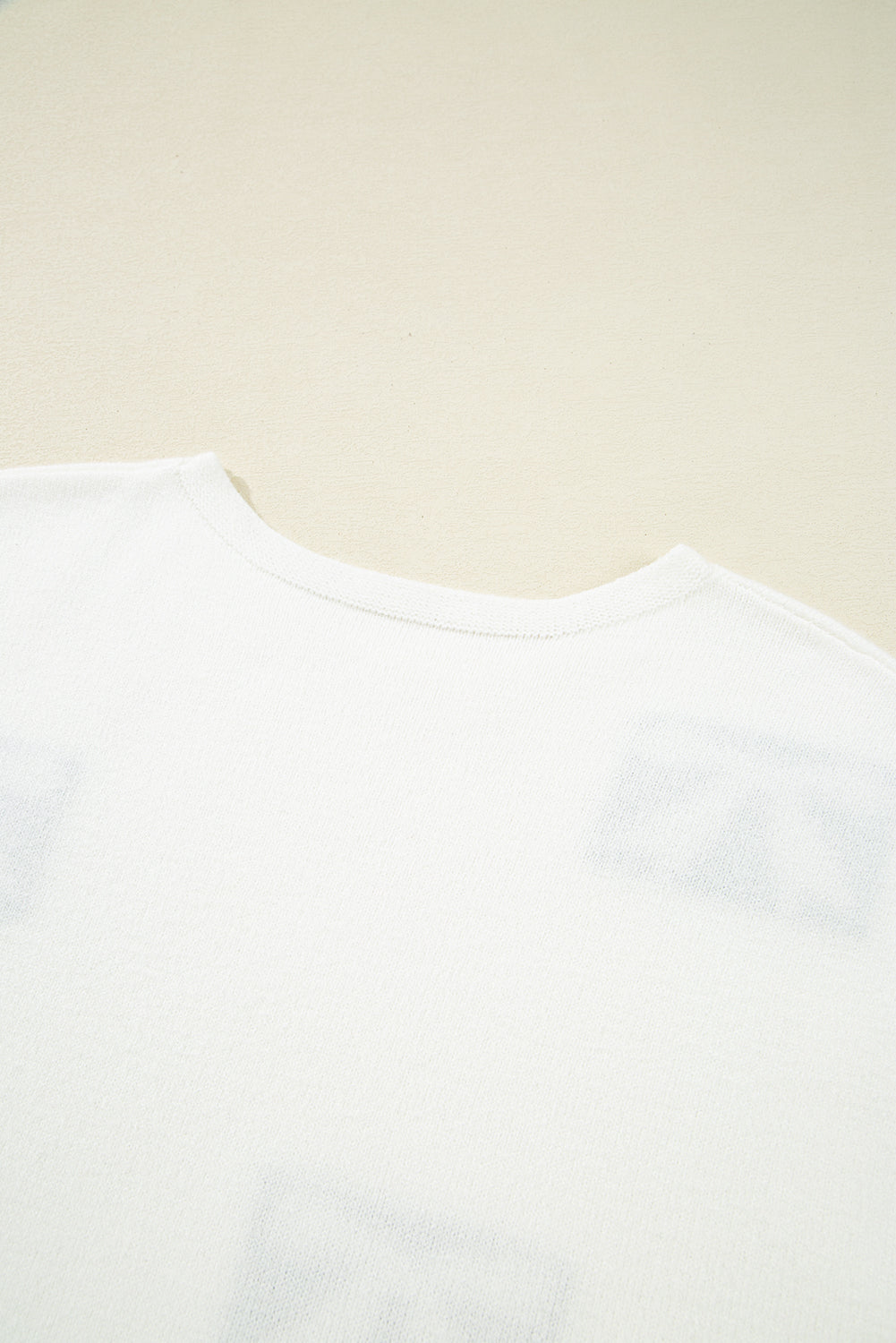 Black Bow Pattern Knit Short Sleeve Sweater