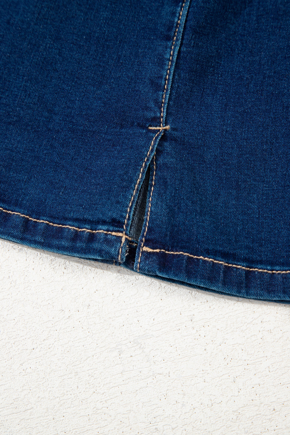 Dirty blue Sleeveless Zipped Bodycon Denim Short Dress