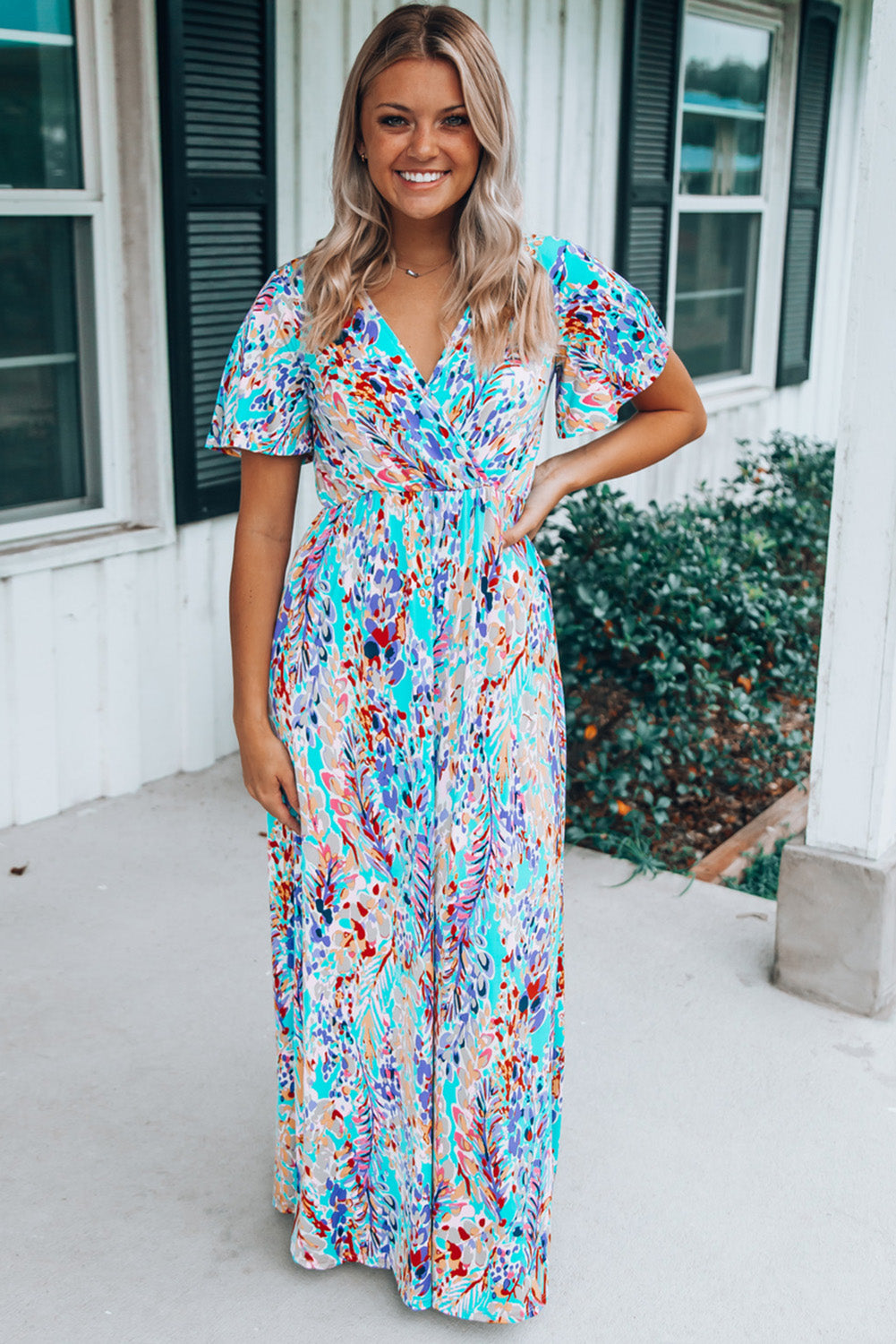 Green Floral Maxi Dress