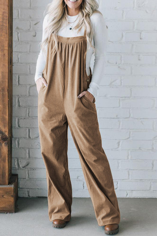 Espresso Corduroy Overalls