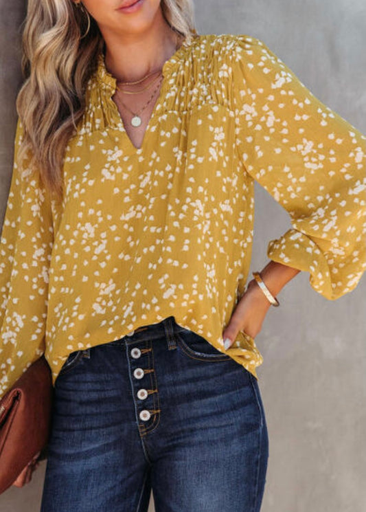 Yellow printed blouse