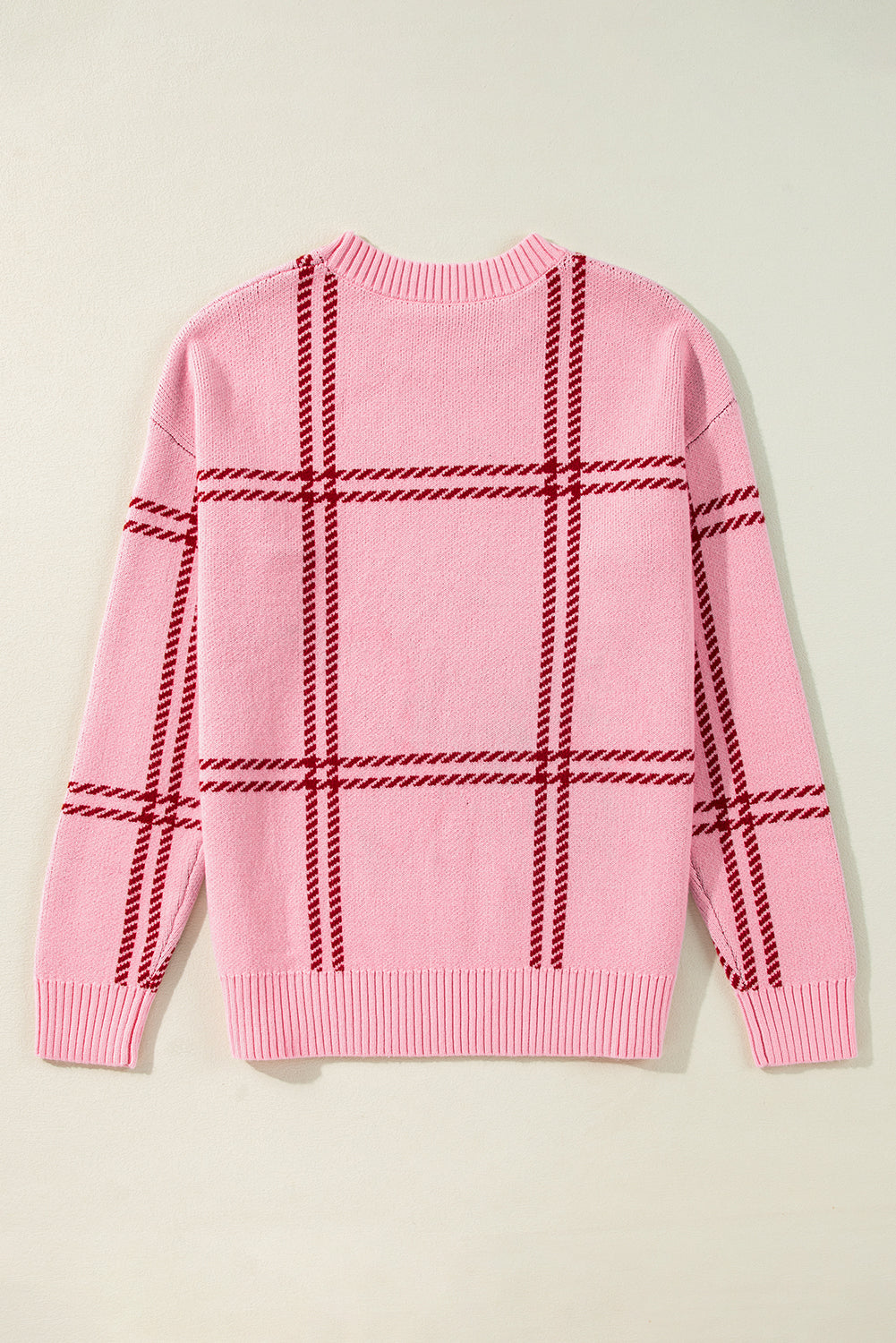 Pink Plaid Sweater