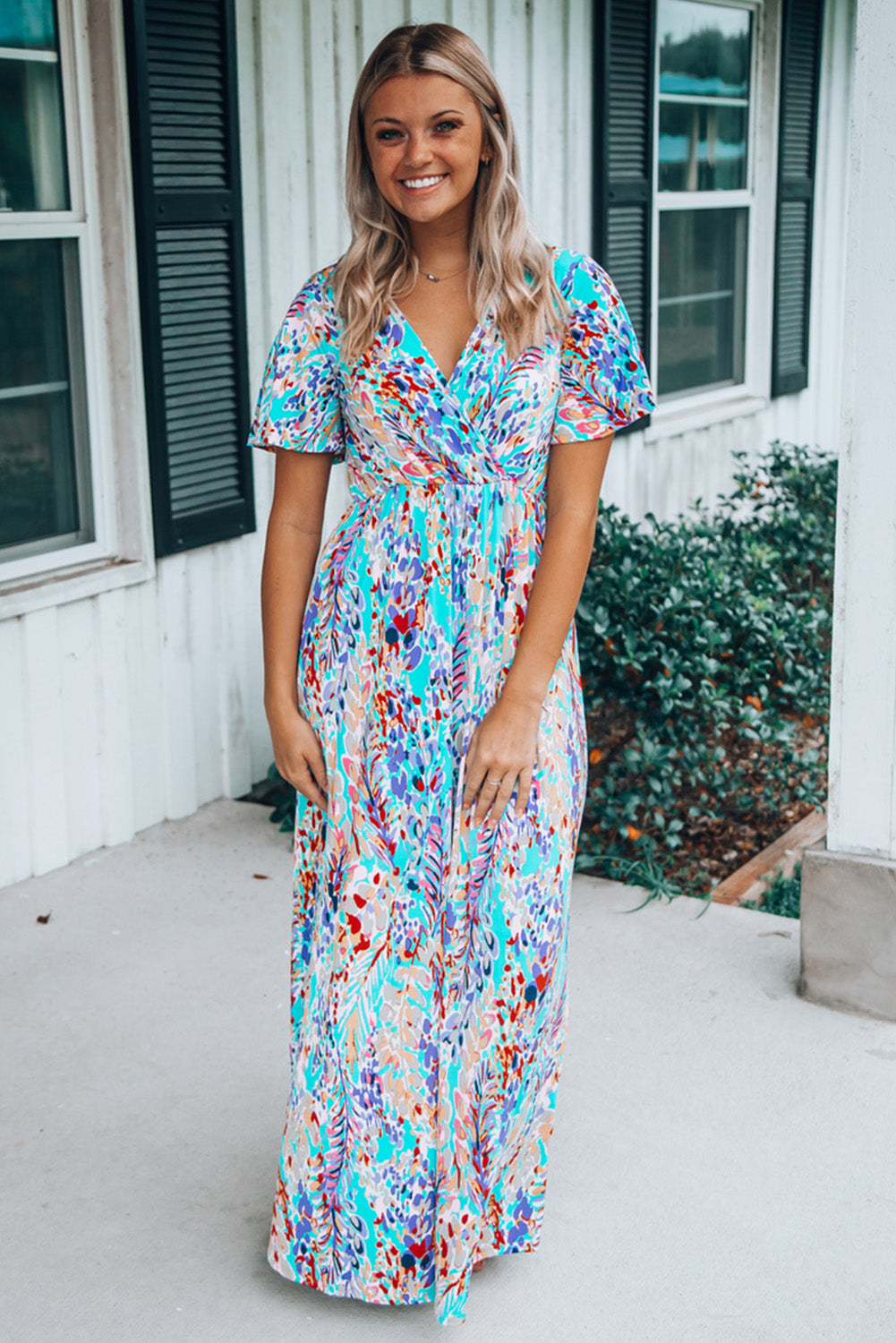 Green Floral Maxi Dress