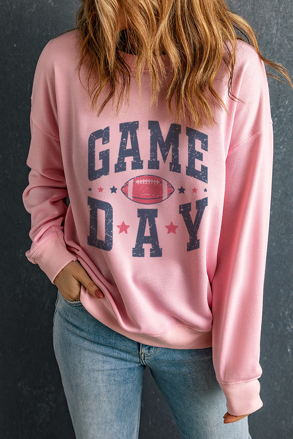 Pink Football GAME DAY Graphic Sweatshirt