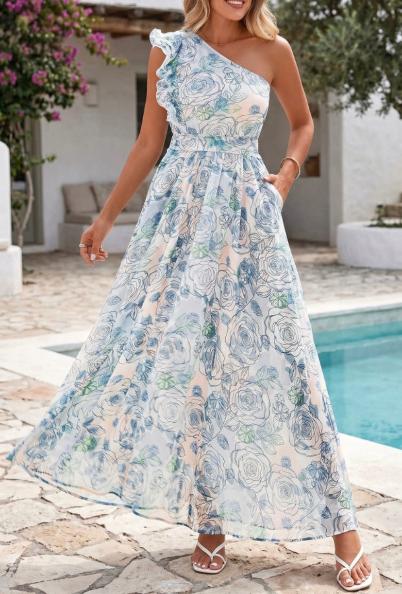 Seaside Rose Maxi Dress