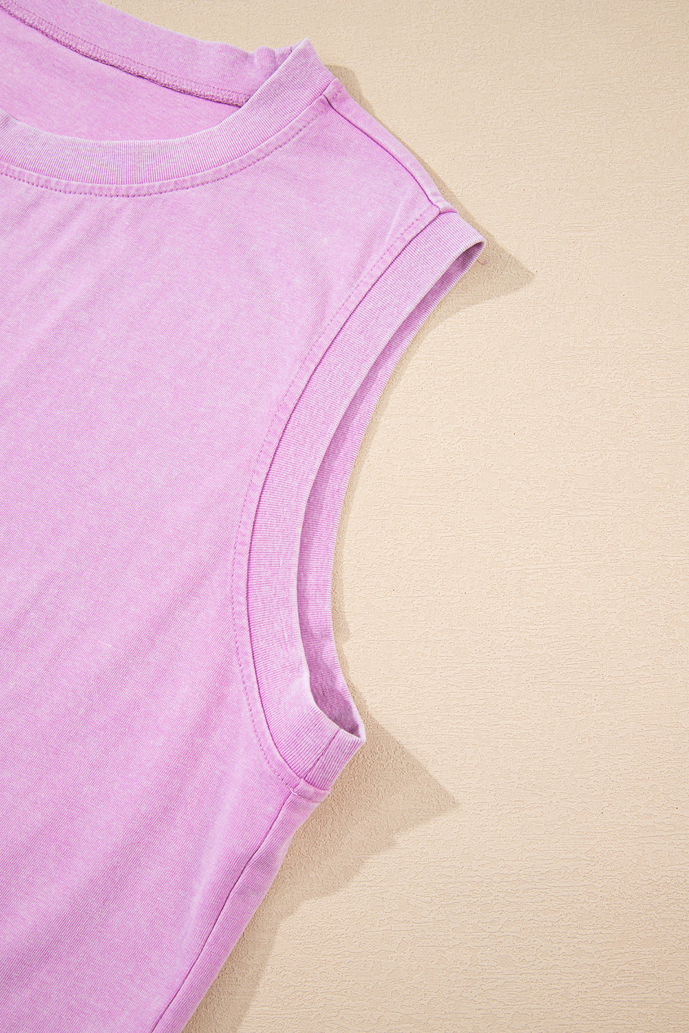 Purple 2 Pieces Mineral Wash Cotton Tank Top Lined Split Skirt Set