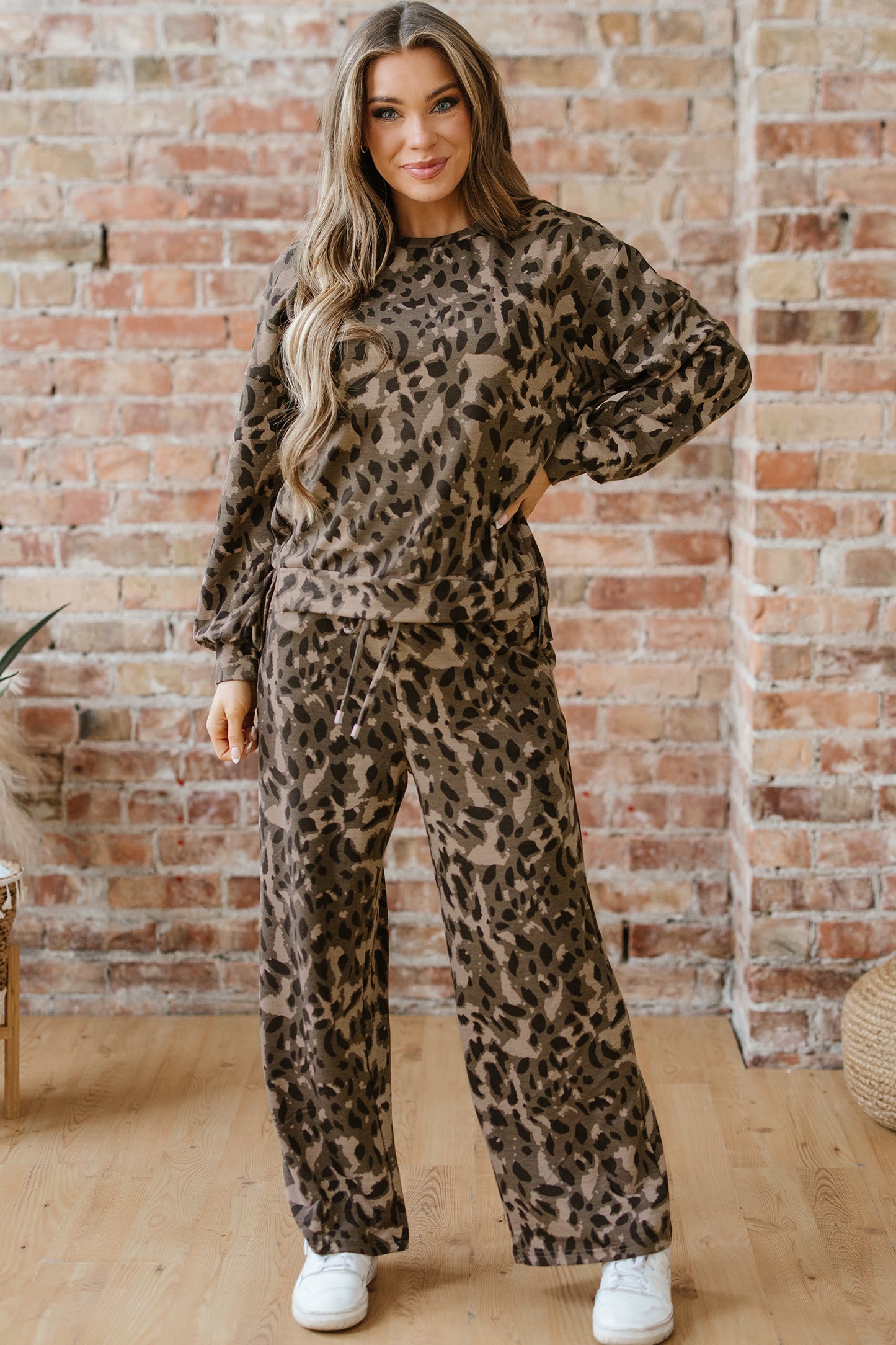 Latte Leopard Lounge Set