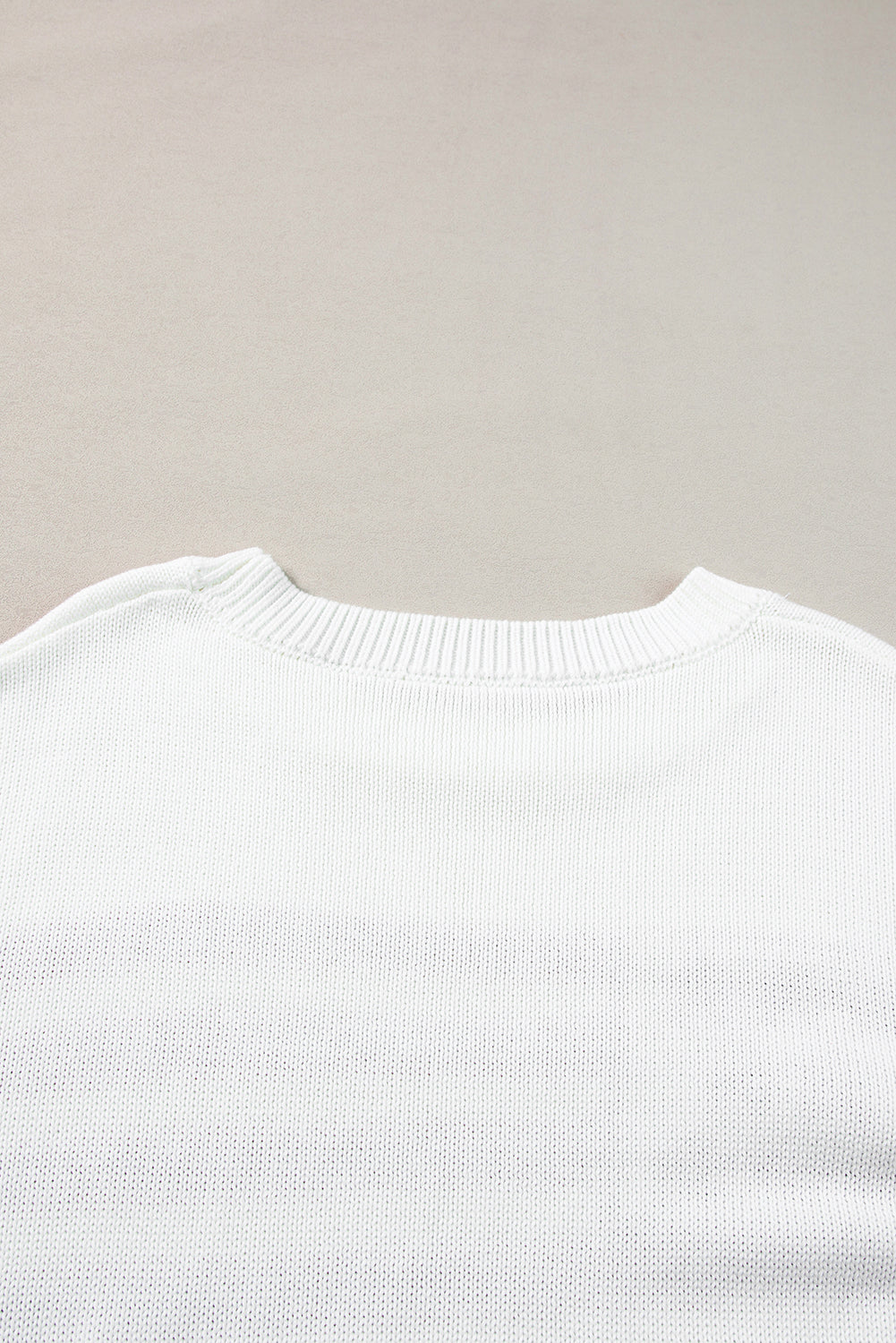 White American Flag Cable Knit Drop Shoulder Sweater