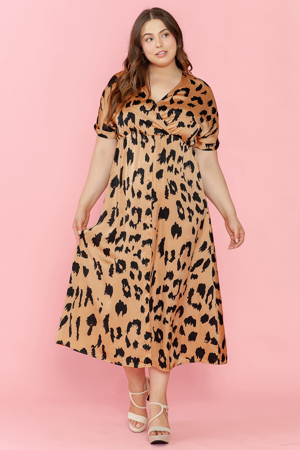 Leopard Silk Maxi Dress