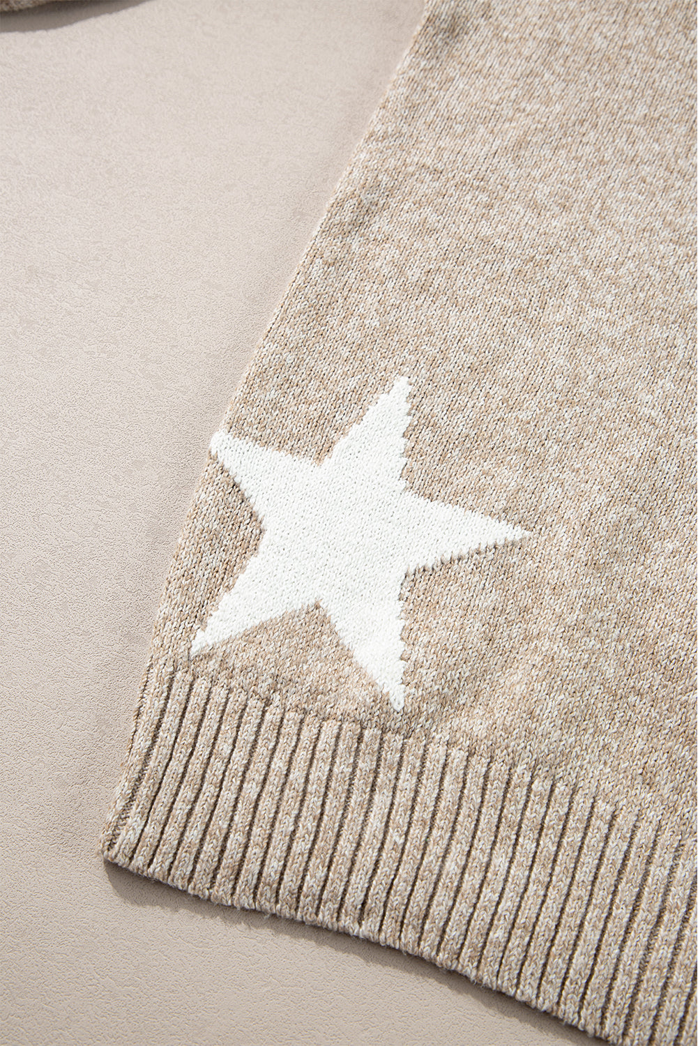 Khaki Star Pattern Sweater