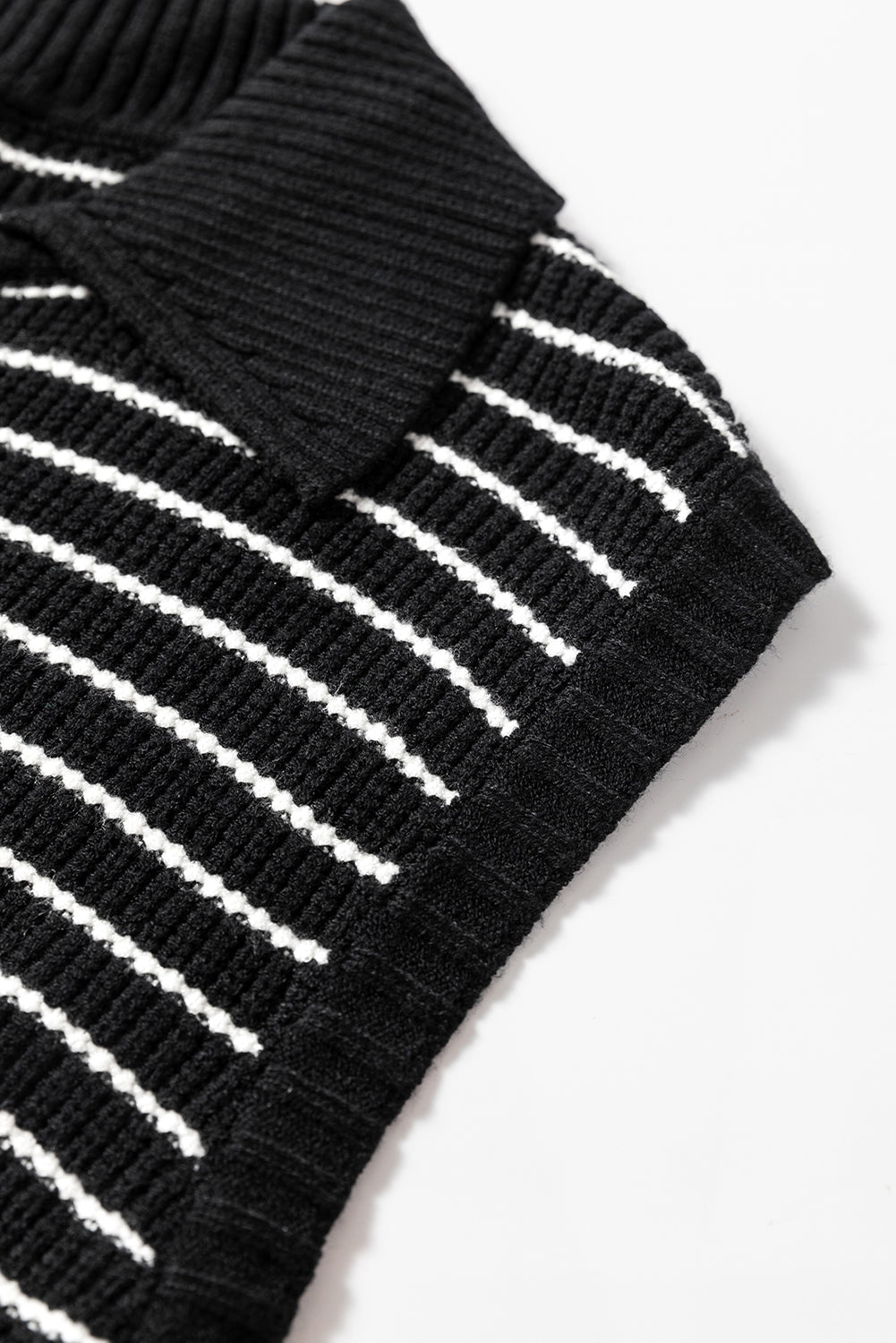 Black Stripe V Neck Sweater Tank