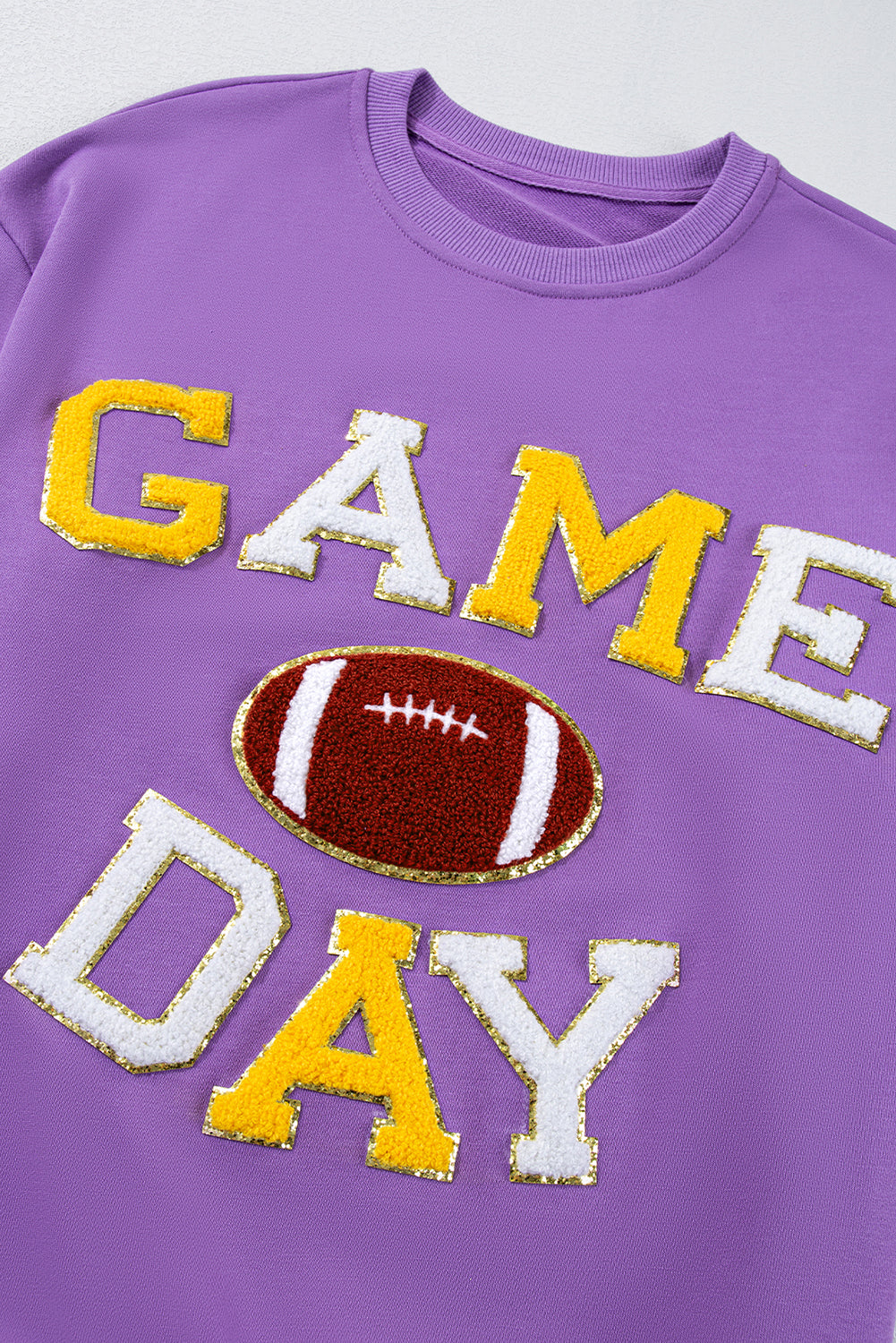 Purple Game Day Patch Sweatshirt