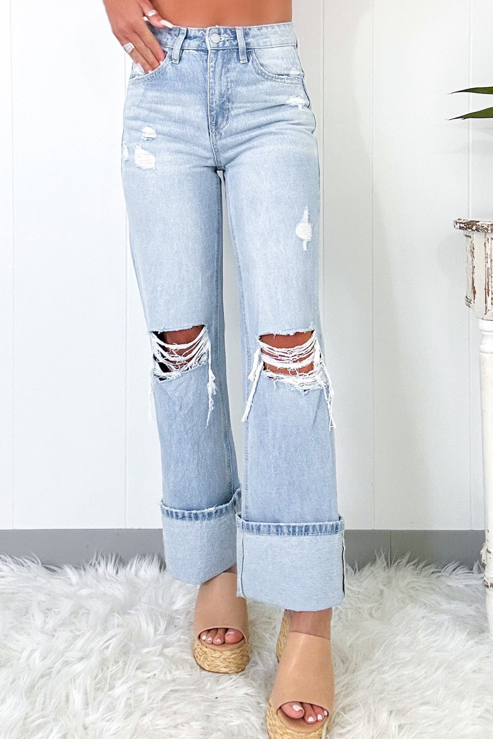 Beau Blue Rolled Jeans